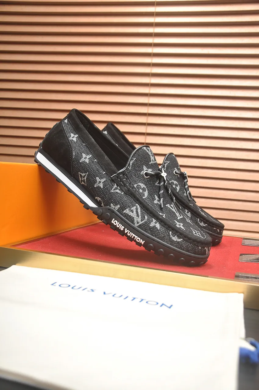Men's men's shoes💰660💶[LOUIS VUITTON] (original order) new style🍀LV Louis Vuitton* - top version of LV classic beanie shoes! Made of imported original single cowhide, original leather side strips and wear-resistant rubber outsole! High quality products! Code number 39-45 (45 customized)